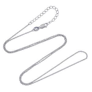 Estate Sterling Silver 925 1mm Cable Chain Necklace 18"-19"